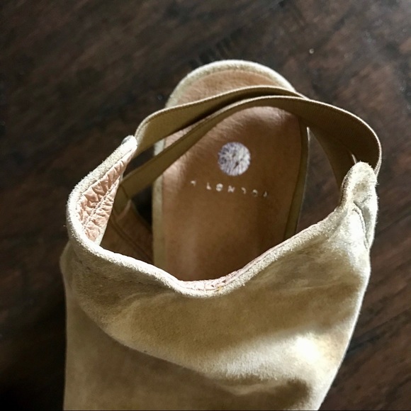 H by Hudson Soft Suede Stack Heel Slides - Picture 5 of 10